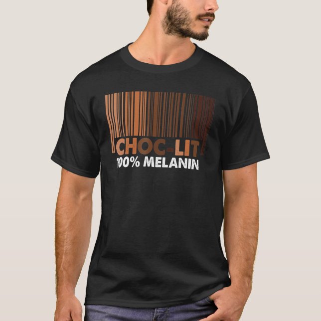 T-shirt Choc LIT 100 Melanin Shades Black Pride Black Hist (Devant)