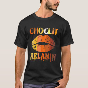 T-shirt Choc Lit Lips Melanin Poppin Drip Femmes Kiss Lip