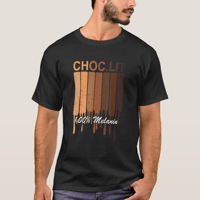 T-shirt Choc Lit Melanin Black Pride Histoire Bhm African (Devant)
