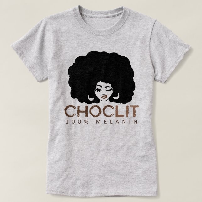 T-shirt Choclit Black Woman Afro (Design devant)