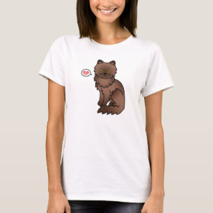 T-shirt Chocolat Aux Yeux Orange Chat Persan Amour