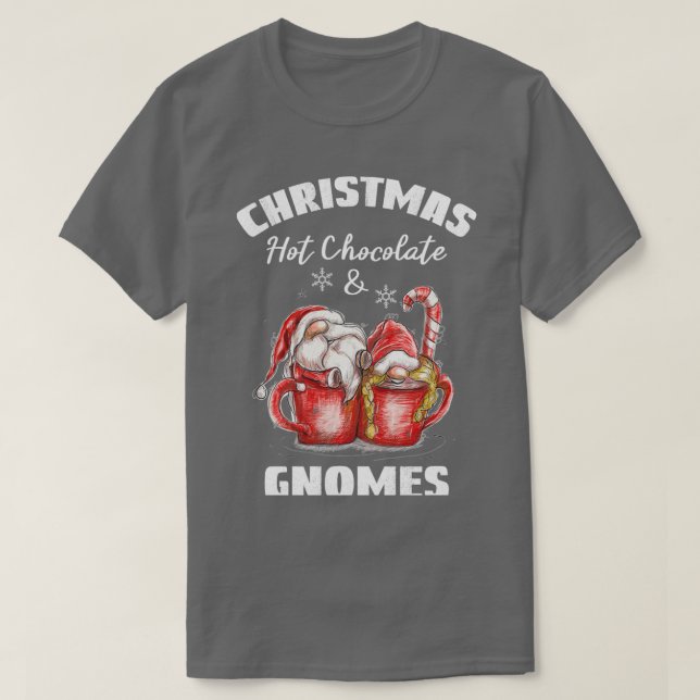 T-shirt Chocolat Chaud Et Gnome De Noël (Design devant)