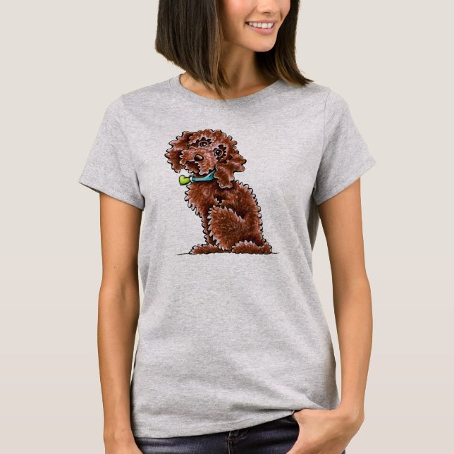 T-shirt Chocolat Cockapo Coeur Coller (Devant)