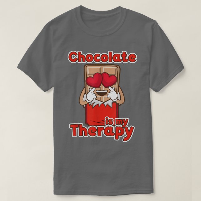 T-shirt Chocolat comme Thérapie Sweets Chocolatier (Design devant)