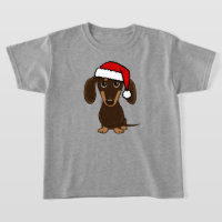 Chocolat Dachshund Père Noël mignonne Wiener Chien