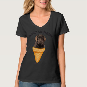 T-shirt Chocolat de cône de crème glacée Labrador Rétrieve