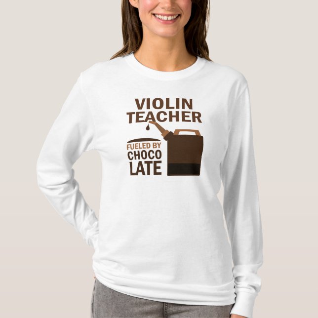 T-shirt Chocolat (drôle) de professeur de violon (Devant)