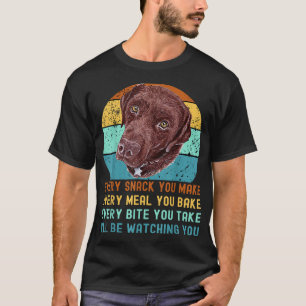 T-shirt Chocolat Lab Labrador Retriever Dog Chaque Snack y