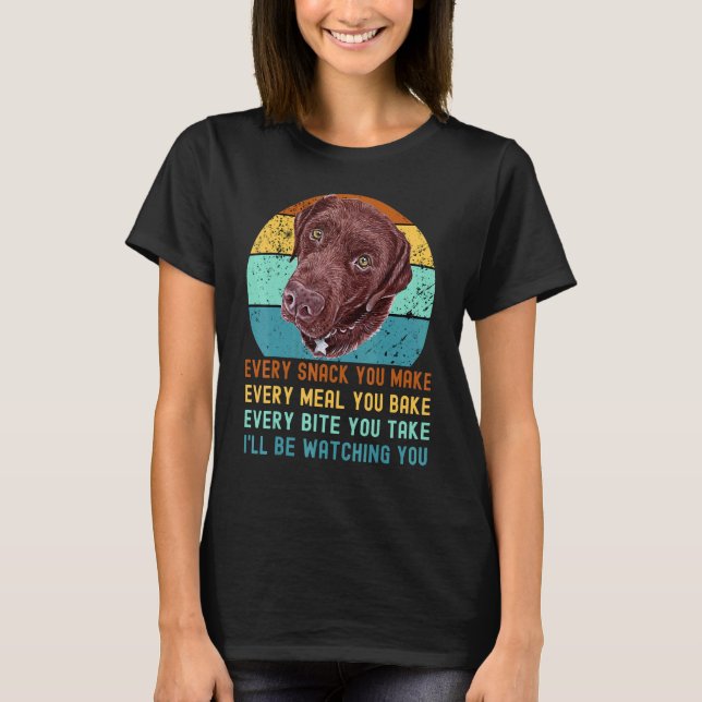 T-shirt Chocolat Lab Labrador Retriever Dog Chaque Snack Y (Devant)
