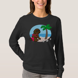 T-shirt Chocolat Labrador Bikini Girl