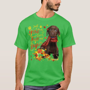 T-shirt Chocolat Labrador Juste Une Fille Qui Aime Chuter