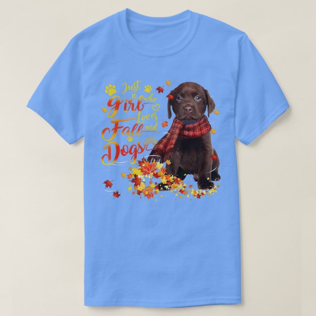 T-shirt Chocolat Labrador Juste Une Fille Qui Aime Chuter  (Design devant)