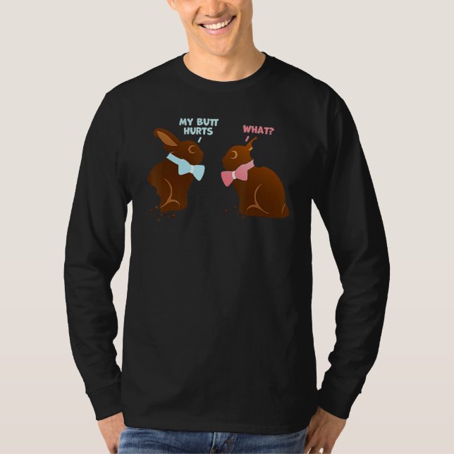 T-shirt Chocolat Lapin Pâques Panier Amusant Ados Mon cul (Devant)