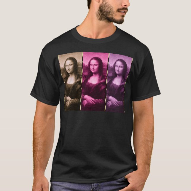 T-shirt Chocolat rose violet Poster de animal Mona Lisa (Devant)