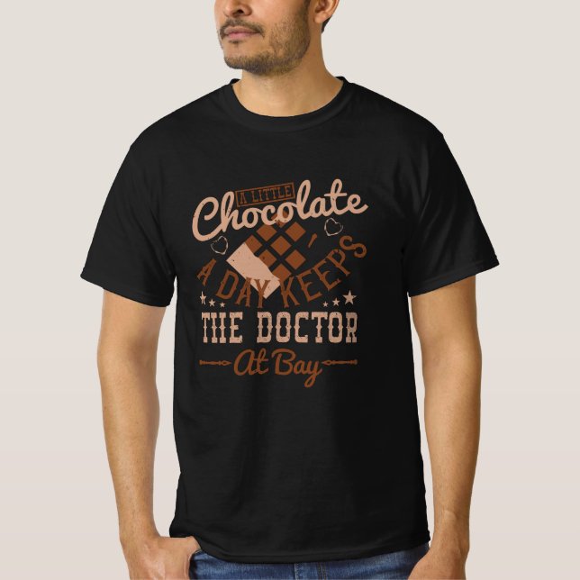 T-shirt Chocolat - Un Peu De Chocolat Par Jour (Devant)