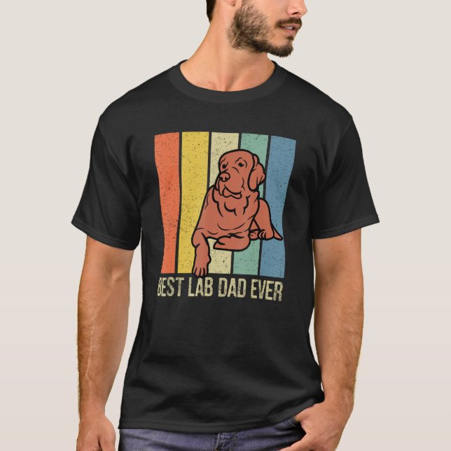 T-shirt Chocolate Lab Dad Labrador Retriever Retro Matchin (Devant)