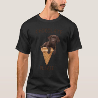 T-shirt Chocolate Lab Waffle Cone Ice Cream Cute Labrador 