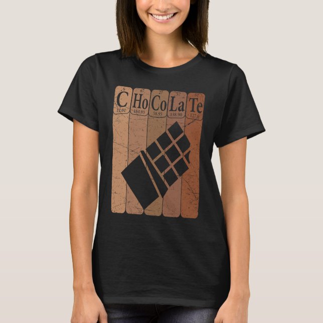 T-shirt Chocolate Periodic Table Elements Chocoholic Choco (Devant)