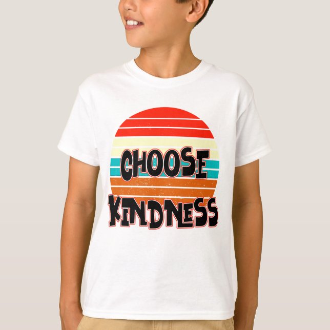 T-shirt Choisir la gentillesse - Coucher de soleil bleu or (Devant)