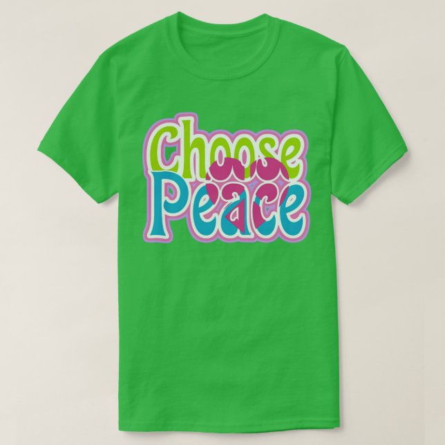 T-shirt Choisir la paix avec le symbole de paix du coeur (Design devant)