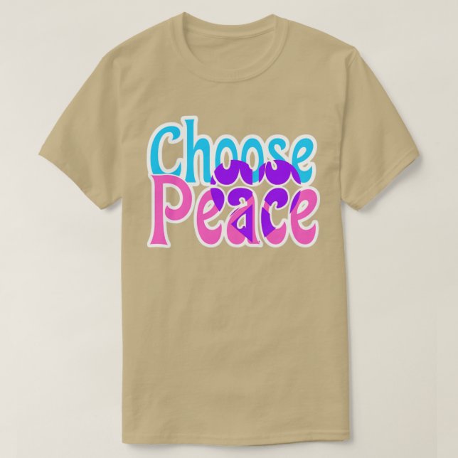 T-shirt Choisir la typographie inspirée de la paix (Design devant)