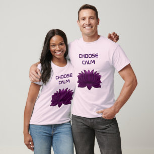 T-shirt Choisissez Fleur de Lotus Violet Calme