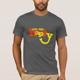 T-shirt Choisissez Happy jaune slogan motivationnel t-shir