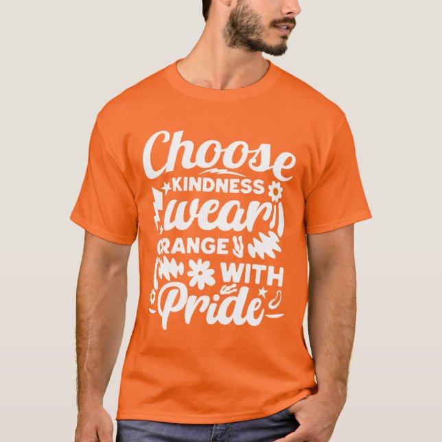T-shirt Choisissez Kindness Wear Orange With Pride (Devant)