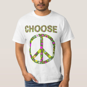 T-shirt Choisissez Paix - Chemise de Paix Fleur Retro T-sh