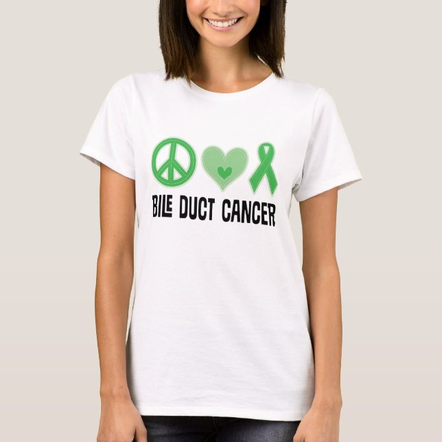 T-shirt cholagogue de dames de ruban de Cancer (Devant)