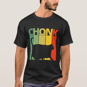 T-shirt Chonk Chat Échelle Mème Drôle Retro Style Chat Vin