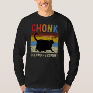 T-shirt Chonk Chat Échelle Mème Drôle Retro Style Chat Vin