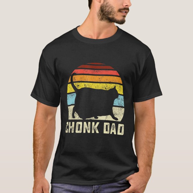 T-shirt Chonk Chat Papa Échelle Style Papa Chats Papa (Devant)
