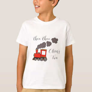 T-shirt Choo Choo I’m Two red train anniversaire