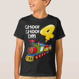 T-shirt Choo Choo J'ai 4 ans Locomotive Boys Train 4t