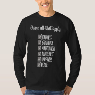 T-shirt Choose Kindness Gratitude Mindfulness Awareness Pe