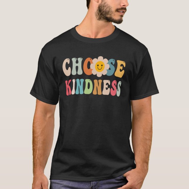 T-shirt Choose Kindness Retro Groovy Daisy Be Kind Inspira (Devant)