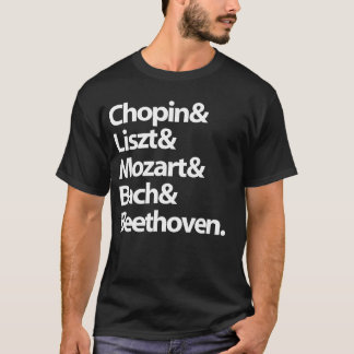 T-shirt : Chopin, Mozart, Litz, Bethoven