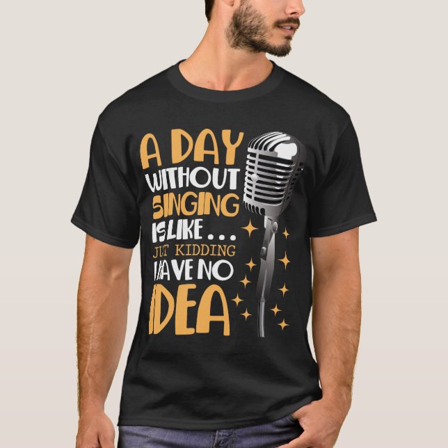 T-shirt Chorale Chanteur Karaoke Microphone Musique Amoure (Devant)
