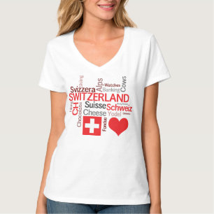T-shirt Choses suisses préférées - amour Suisse d'I