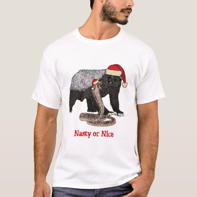 T-shirt Chou Badger Snake Drôle Festin Nasty Nice Citation (Devant)