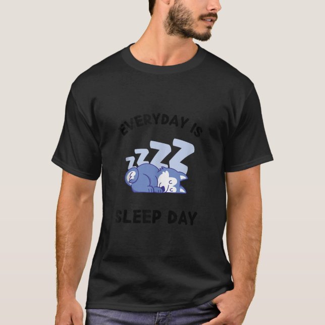 T-shirt Chou Husky Dog Tous Les Jours Sommeil Jour Sommeil (Devant)