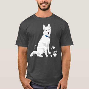 T-shirt Chou Sibérie Husky blanc doux chien de neige