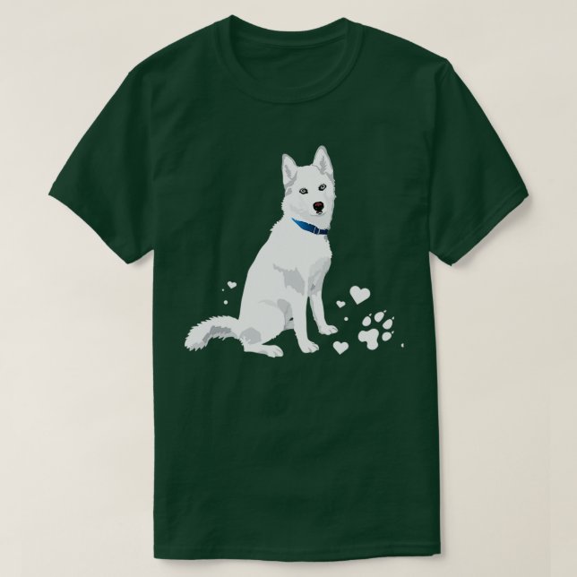 T-shirt Chou Sibérie Husky blanc doux chien des neiges  (Design devant)