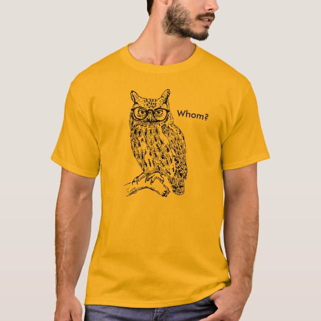 T-shirt Chouette à Hipster intelligente avec lunettes Noir (Devant)