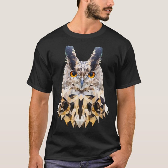 T-shirt Chouette à motif de hibl en polygon Style WPAP Owl (Devant)