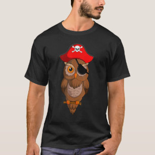 T-shirt Chouette à oeil pirate Chouette de mer marin équip