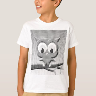 T-shirt Chouette À Papier En Noir Et Blanc
