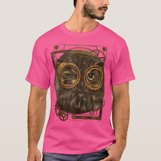 T-shirt Chouette à vapeur Victorian Art Mécanique Punk à v