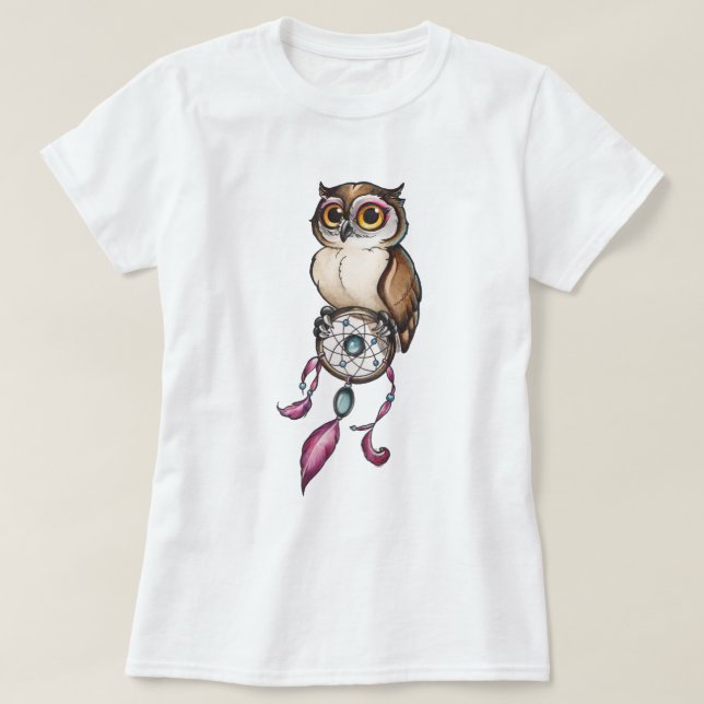T-shirt Chouette aquarelle (Design devant)